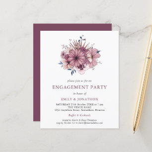 Lámina Invitación de la fiesta de compromiso con las flor