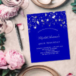 Lámina Invitación de la fiesta de cumpleaños real de las<br><div class="desc">Una invitación de cumpleaños 40 (o de cualquier edad) para él y ella. Un fondo azul real decorado con estrellas. Personalice y agregue un nombre y detalles del fiesta.</div>