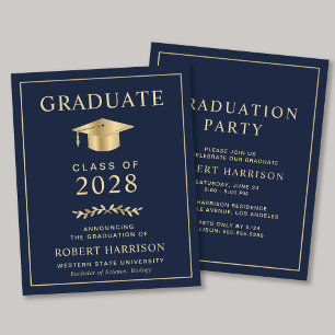 Lámina Invitación de la fiesta de graduación de Gold de B