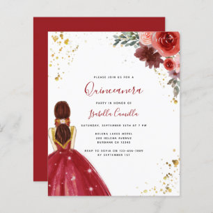 Lámina Invitación de la fiesta Quinceanera con vestimenta