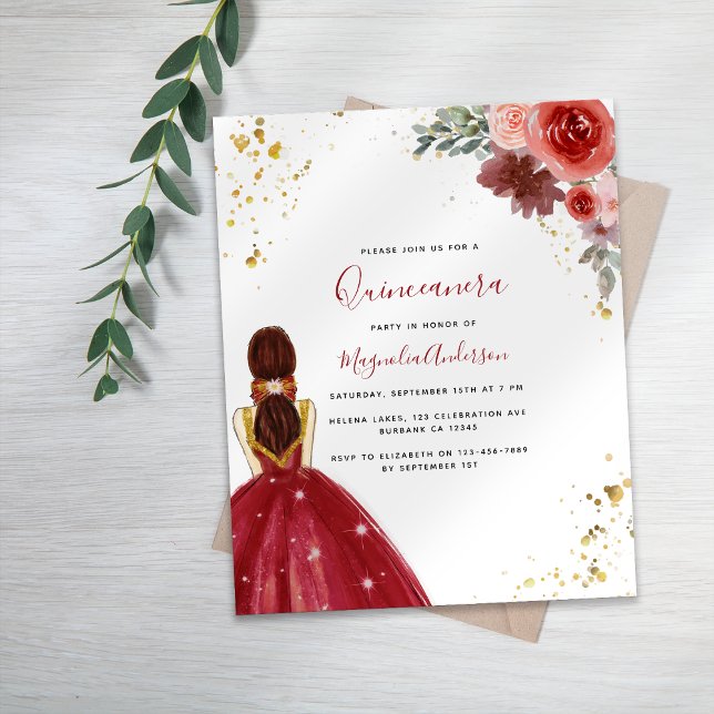 Lámina Invitación de la fiesta Quinceanera con vestimenta (Subido por el creador)