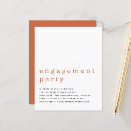Lámina Invitación de la fiesta simple de compromiso de te