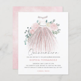 Lámina Invitación de la purpurina de oro de Rubor de pres