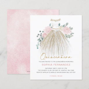 Lámina Invitación de la purpurina de oro de Rubor de pres