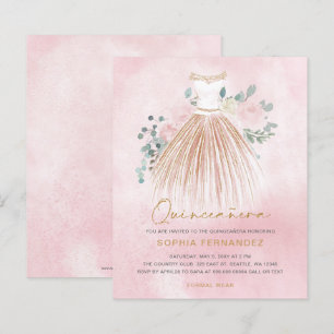 Lámina Invitación de la purpurina de oro de Rubor de pres