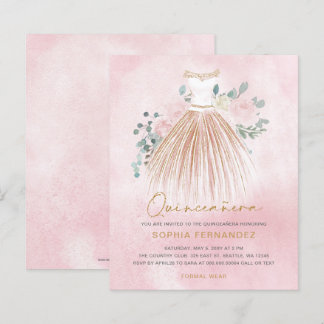 Lámina Invitación de la purpurina de oro de Rubor de pres