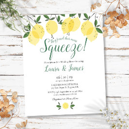Lámina Invitación de limones para ducha de boda económica