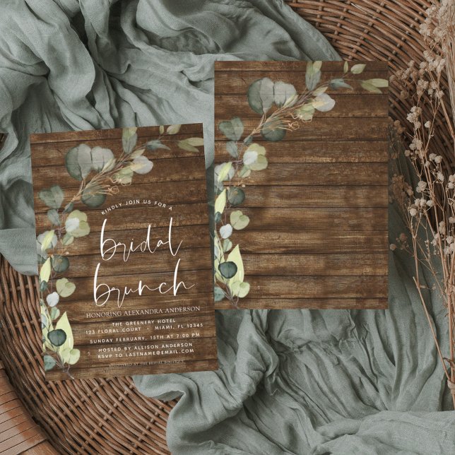 Lámina Invitación de madera rústica para Brunch de novia  (Subido por el creador)