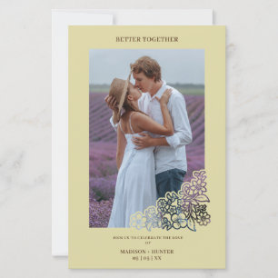 Lámina Invitación de marco botánico para Boda fotográfico