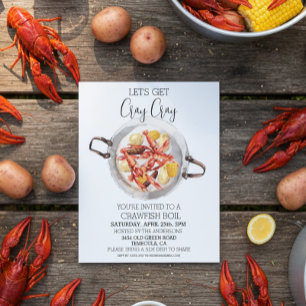 Lámina Invitación de mariscos para hervir cangrejos de rí