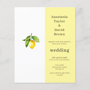 Lámina Invitación de matrimonio de código QR de limón ama