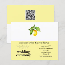 Lámina Invitación de matrimonio de código QR de limón de