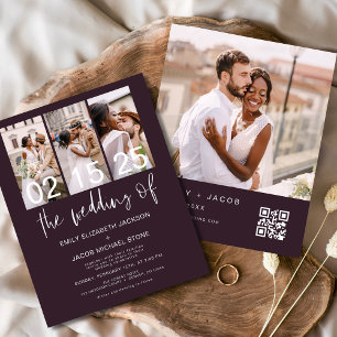 Lámina Invitación de matrimonio de código QR de presupues