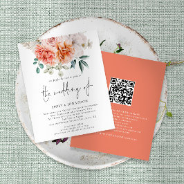 Lámina Invitación de matrimonio de código QR floral de pe