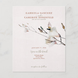 Lámina Invitación de matrimonio de código QR floral de te