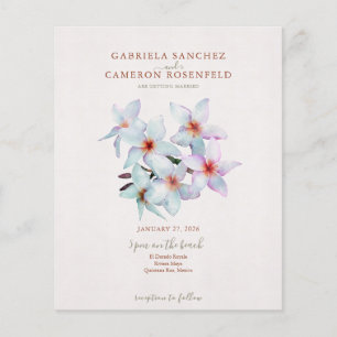 Lámina Invitación de matrimonio de código QR floral de te