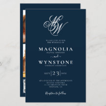Invitación de matrimonio de código QR monograma el