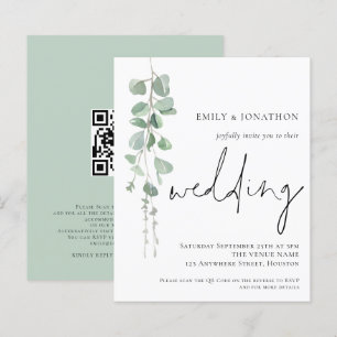 Lámina Invitación de matrimonio de código QR para eucalip