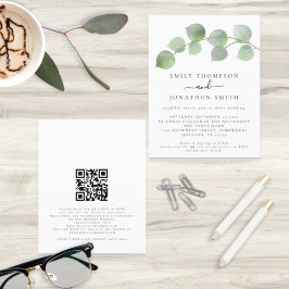 Lámina Invitación de matrimonio de código QR para eucalip