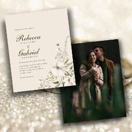 Lámina Invitación de matrimonio de foto de floral de colo