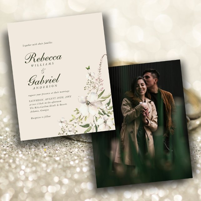 Lámina Invitación de matrimonio de foto de floral de colo (Subido por el creador)