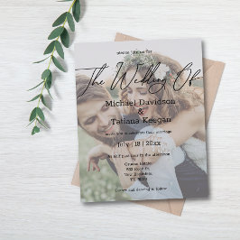 Lámina invitación de matrimonio de pareja de escritura a