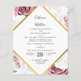 Lámina Invitación de matrimonio geométrico floral elegant