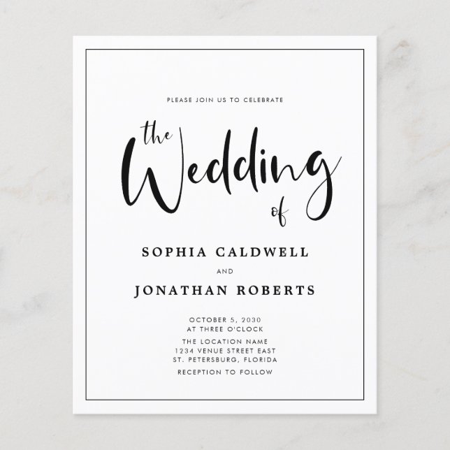Lámina Invitación de matrimonio para detalles de borde de (Anverso)