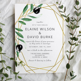 Lámina Invitación de matrimonio para ramas de oliva geomé