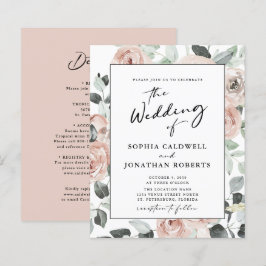 Lámina Invitación de matrimonio para Rosas de caligrafía 