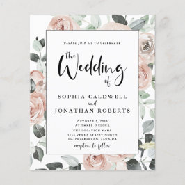 Lámina Invitación de matrimonio para Rosas de caligrafía 