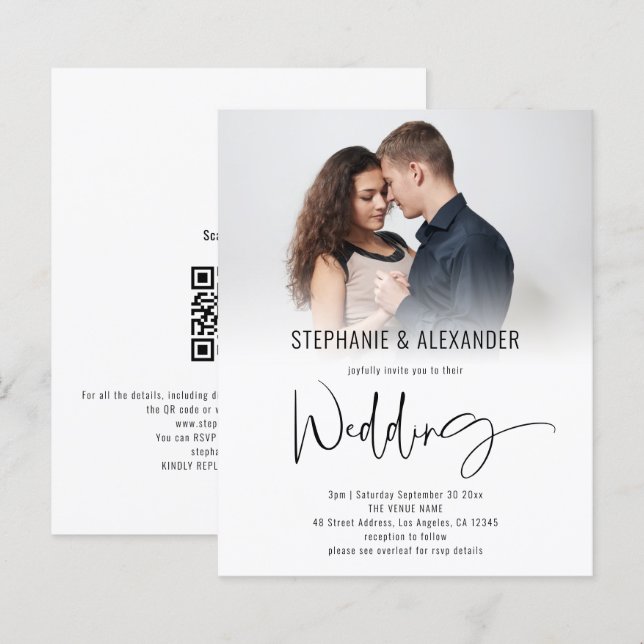 Lámina Invitación de matrimonio por sobreposición de foto (Anverso / Reverso)