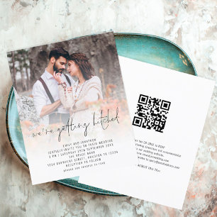 Lámina Invitación de matrimonio simple de código QR de pr
