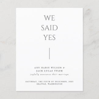 Lámina Invitación de matrimonio simple y elegante