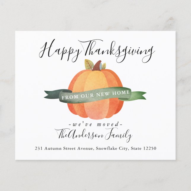 Lámina Invitación de movimiento de calabaza doméstica de  (Anverso)