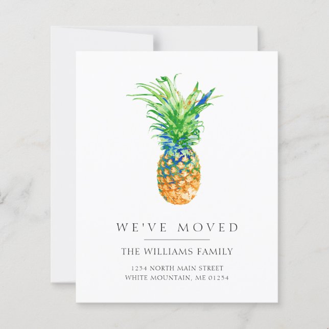 Lámina Invitación de movimiento de piña tropical presupue (Anverso)
