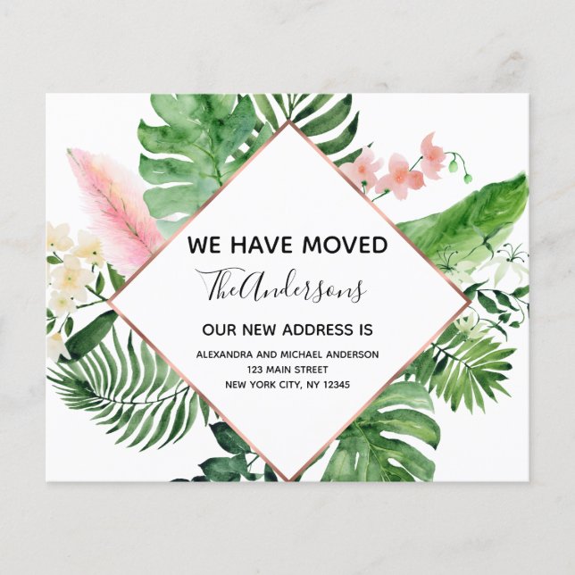 Lámina Invitación de movimiento de presupuesto floral tro (Anverso)