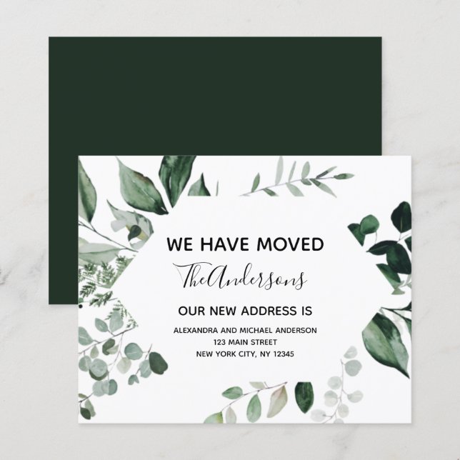 Lámina Invitación de movimiento de presupuesto vegetación (Anverso / Reverso)