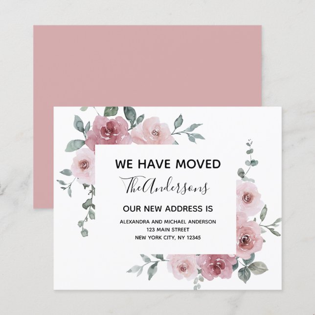 Lámina Invitación de movimiento del presupuesto Floral ro (Anverso / Reverso)