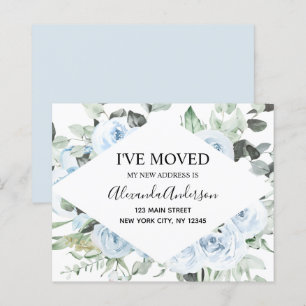 Lámina Invitación de movimiento floral azul turbulenta y