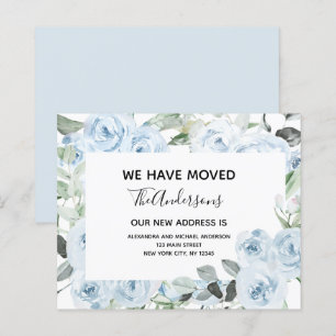 Lámina Invitación de movimiento floral azul turbulenta y 