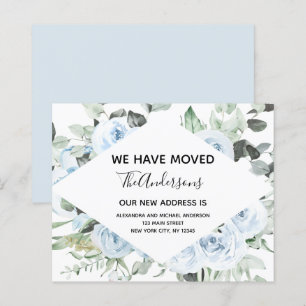 Lámina Invitación de movimiento floral azul turbulenta y