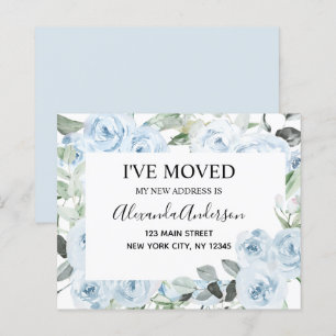 Lámina Invitación de movimiento floral azul turbulenta y