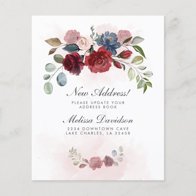 Lámina Invitación de movimiento floral de dirección nueva (Anverso)