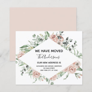 Lámina Invitación de movimiento floral rosada y turbia de