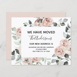 Lámina Invitación de movimiento floral rosada y turbia de