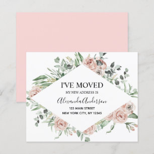 Lámina Invitación de movimiento floral rosada y turbia de