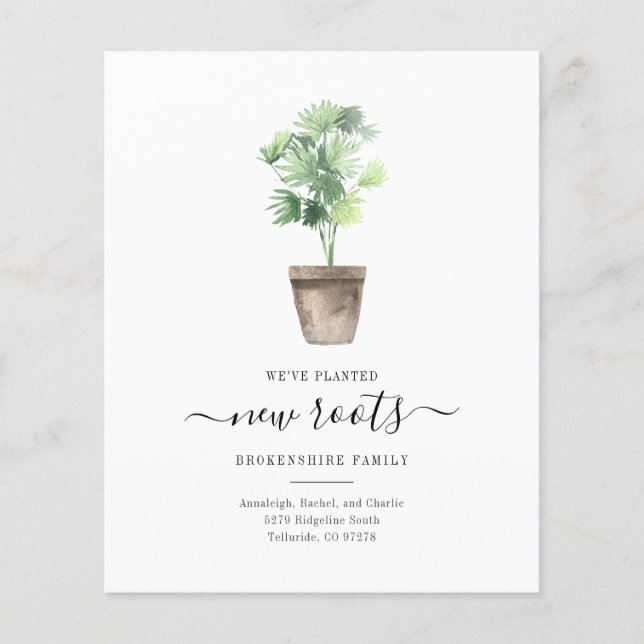 Lámina Invitación de mudanza de la familia moderna (Anverso)