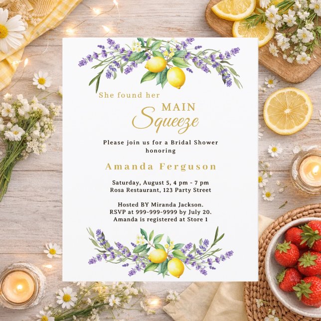 Lámina Invitación de naranja lavanda para fiesta de regal (Subido por el creador)