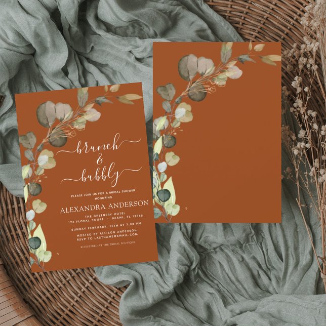 Lámina Invitación de Naranja Quemado de Salto y Bubbly (Subido por el creador)